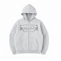 Script Rope Zip-Up Hoodie (Light Ash Grey)