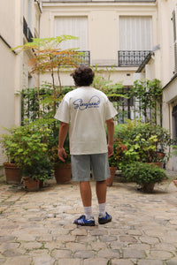 Script Logo Tee (White/Blue)