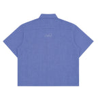 Split Script Short Sleeve Shirt (Blue)