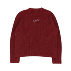 Script Fisherman Knit (Cherry Red)