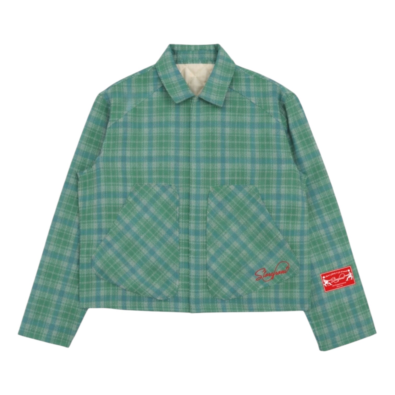 Plaid Lined Overshirt (Green)