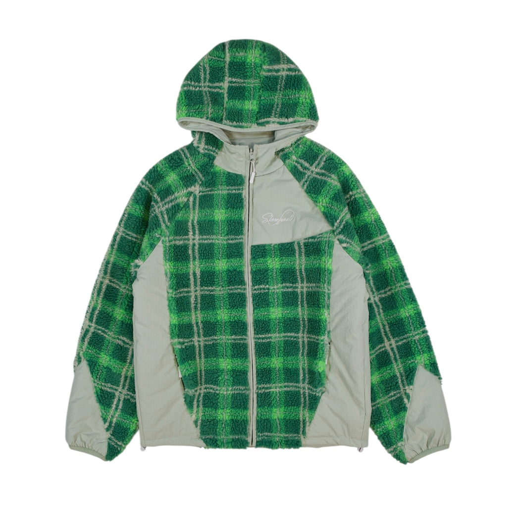 Reversible Sherpa Jacket (Green Plaid)