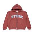 Store Waffle Lined Zip Up (Coral)