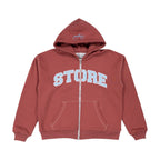 Store Waffle Lined Zip Up (Coral)