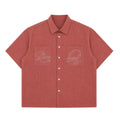 Split Script Short Sleeve Shirt (Red)