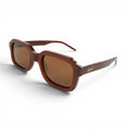 Script Rectangular Frame Sunglasses (Smoke Brown)