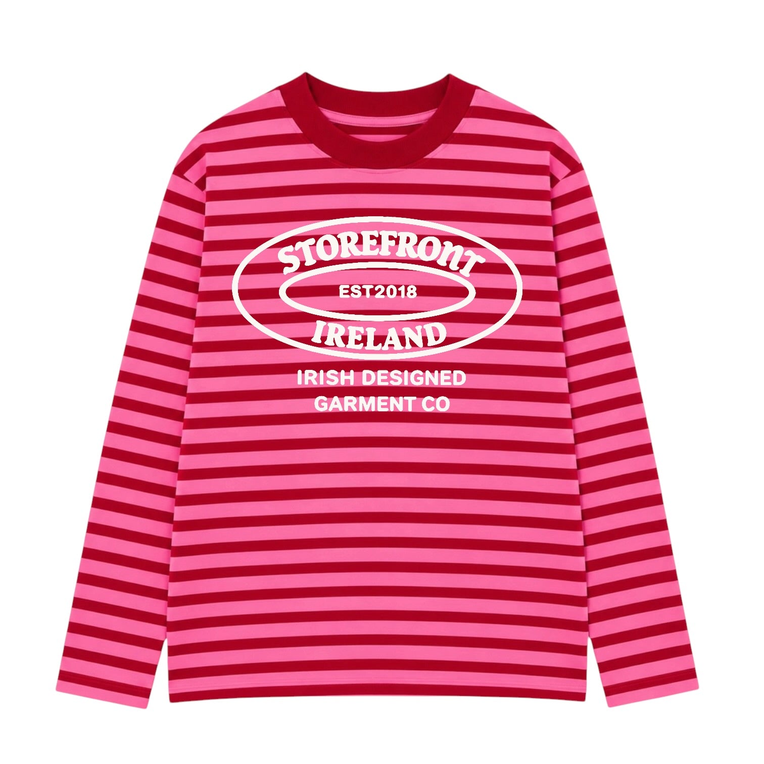 Signature Striped Longsleeve T-Shirt (Pink/Red)