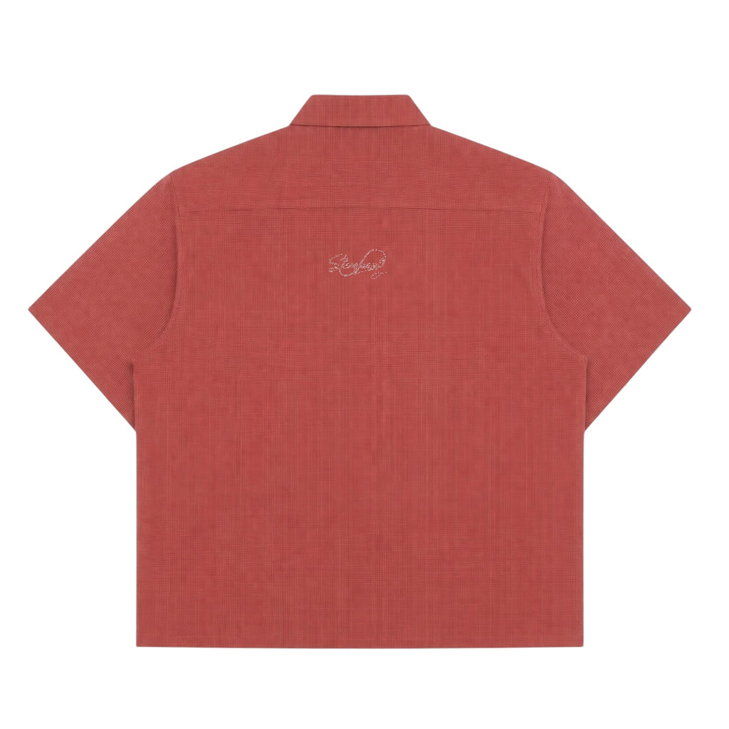 Split Script Short Sleeve Shirt (Red)