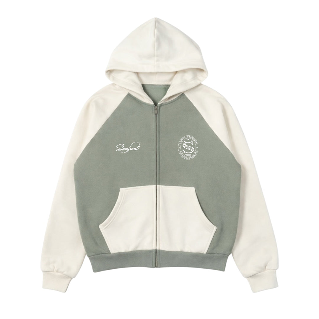 Club Zip Hoodie (Olive/Cream)