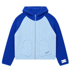 Raglan Cable Hooded Knit (Navy/Blue)