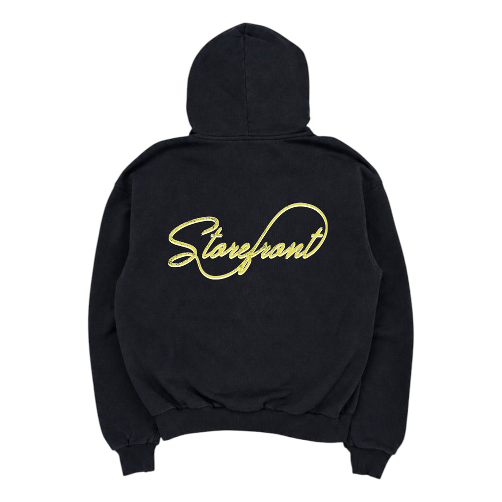 Vintage Script Hoodie (Washed Black)
