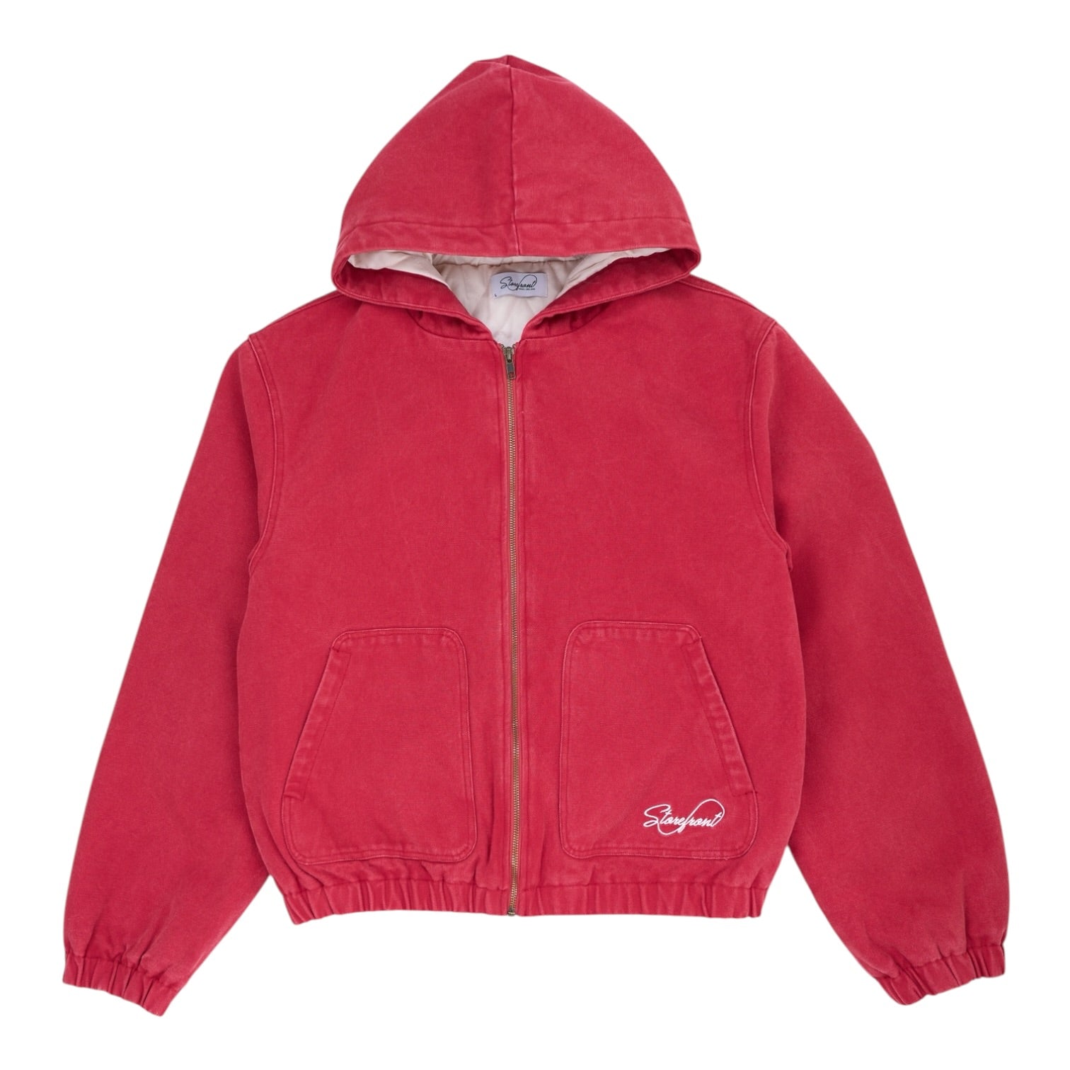 Duck Canvas Zip Up Hoodie (Washed Red)