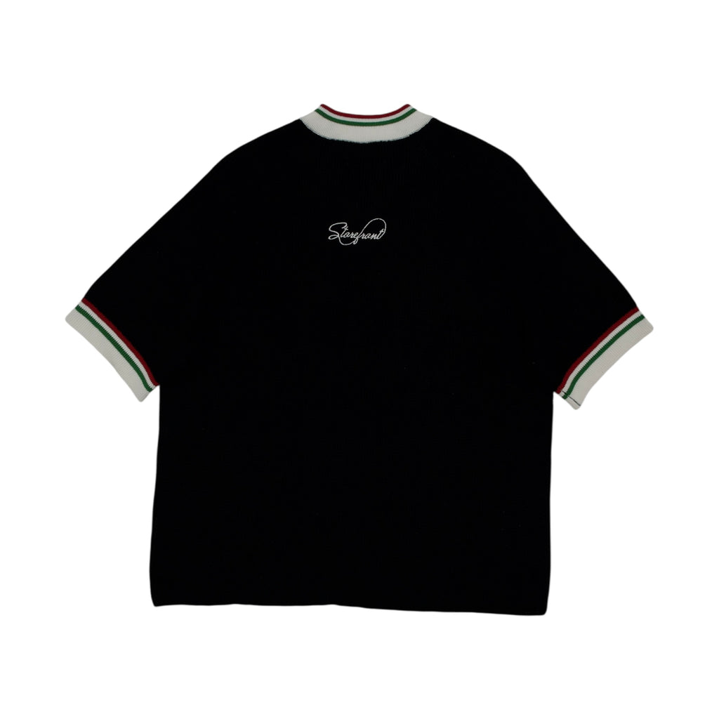 Waffle Jersey Knit Short Sleeve (Black)