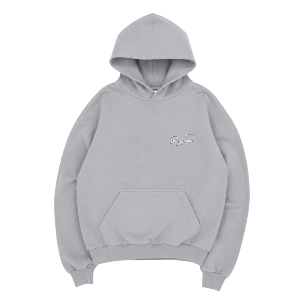 Vintage Script Hoodie (Washed Grey)