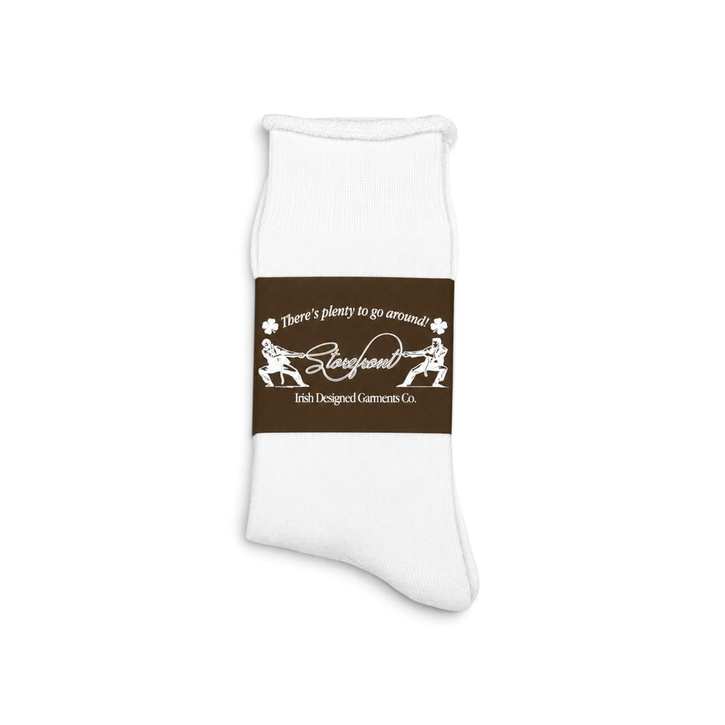 Script Slub Socks (White)