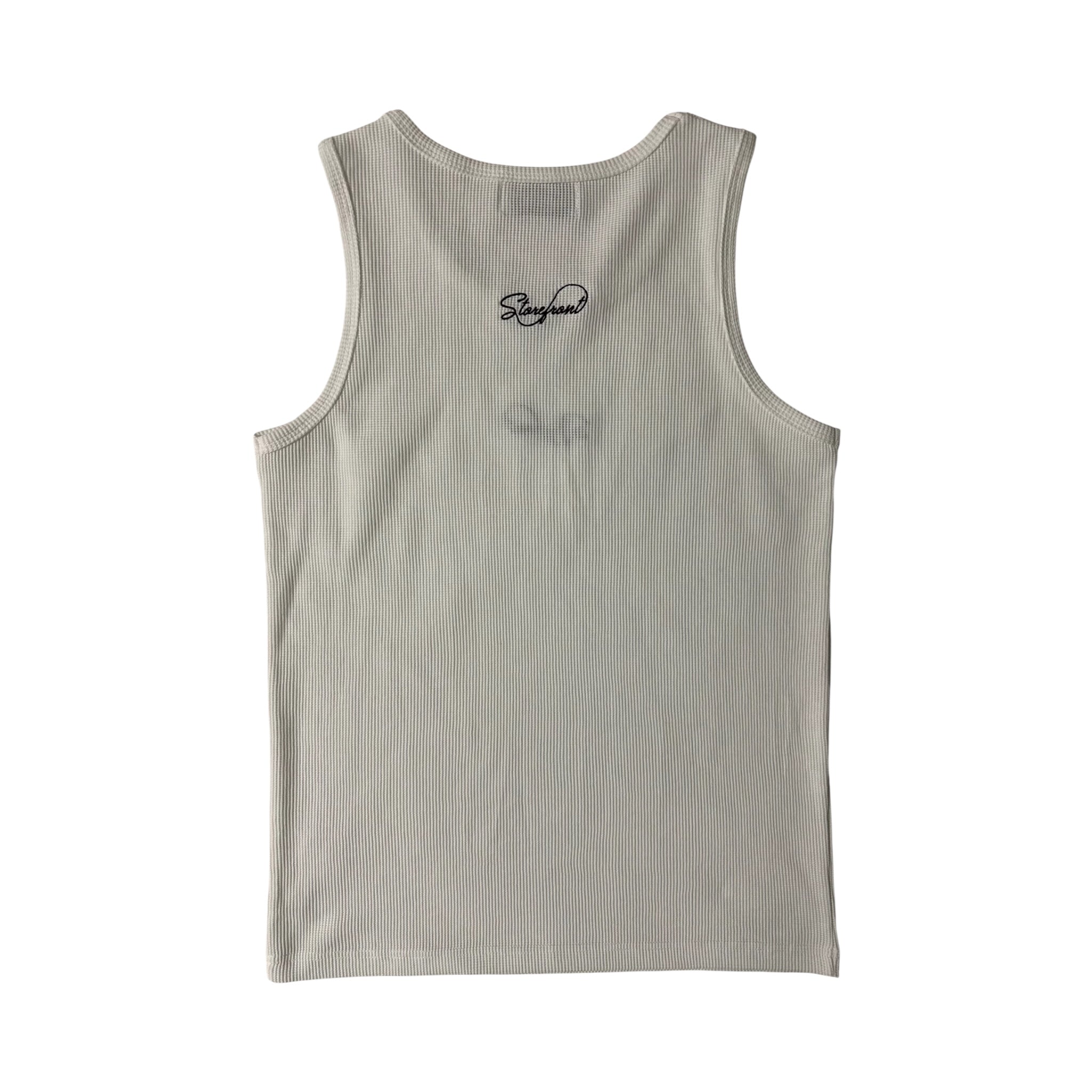 Script Waffle Tank Top (White)