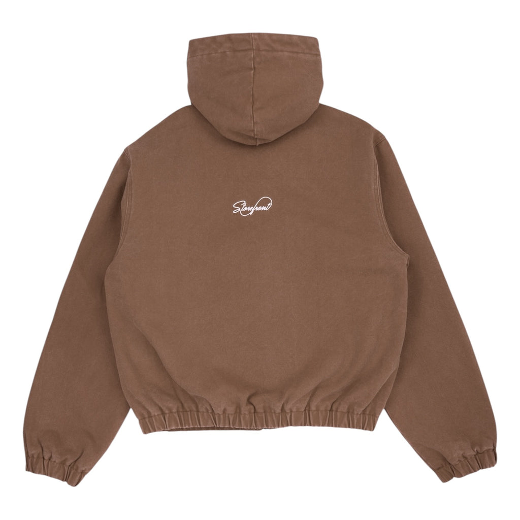 Duck Canvas Zip Up Hoodie (Washed Brown)