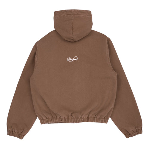Duck Canvas Zip Up Hoodie (Washed Brown)