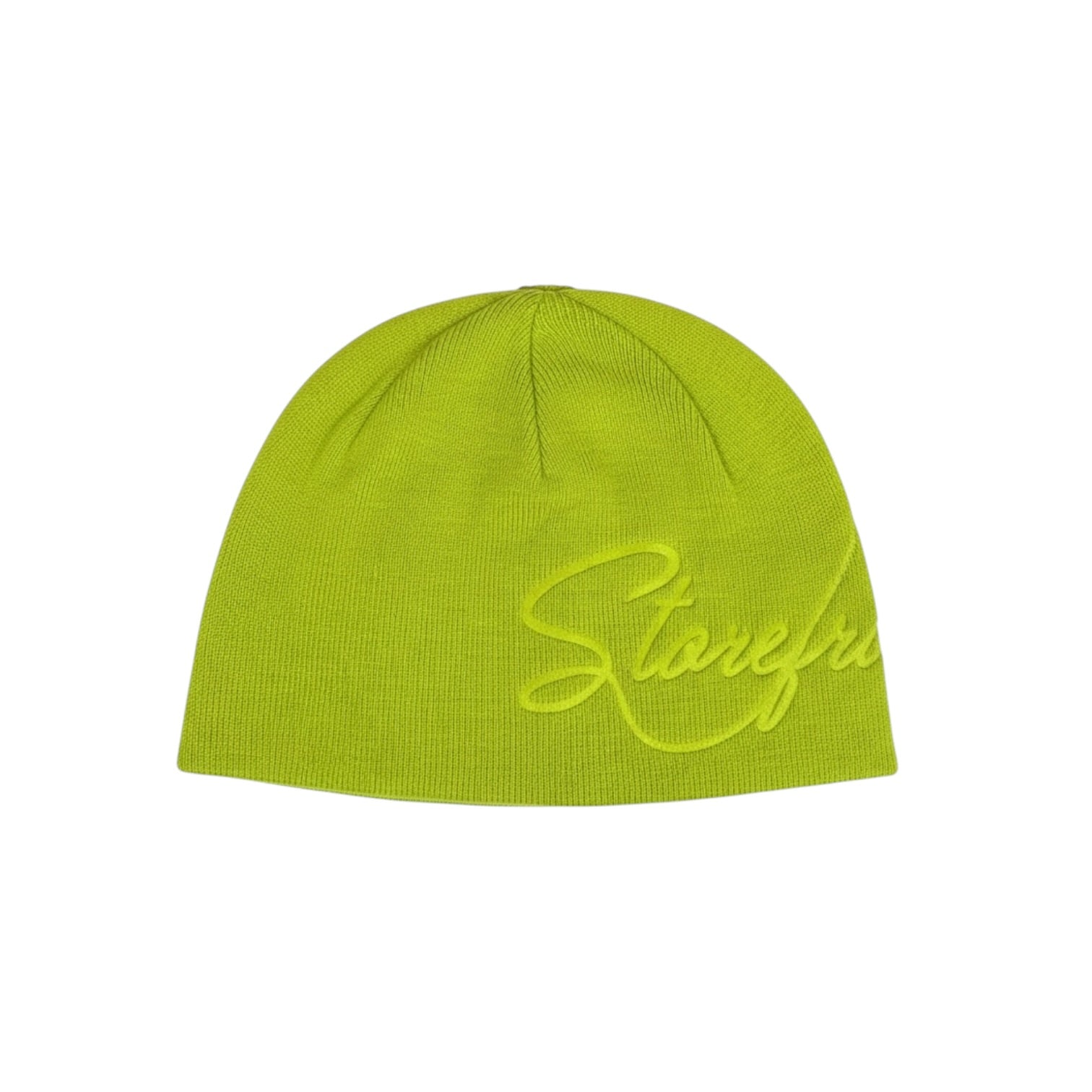 Script Embossed Beanie (Green)