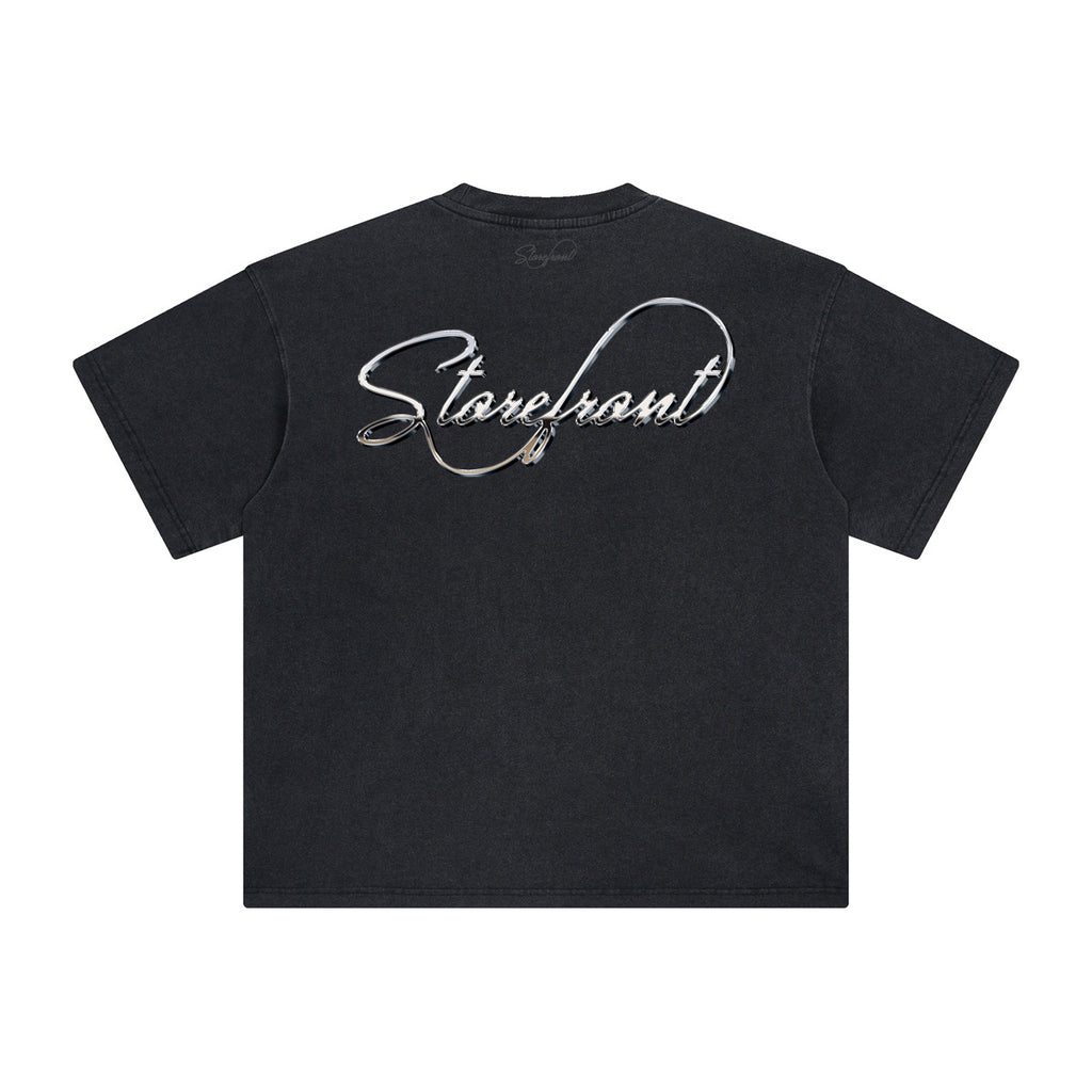 Faded Chrome Script T-Shirt (Black)
