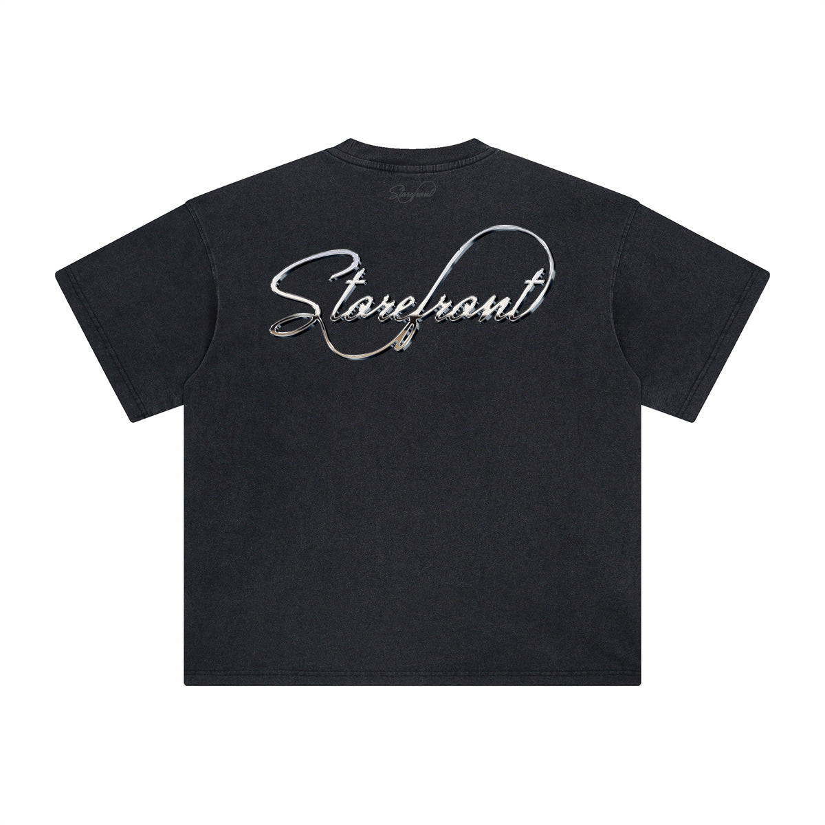 Faded Chrome Script T-Shirt (Black)