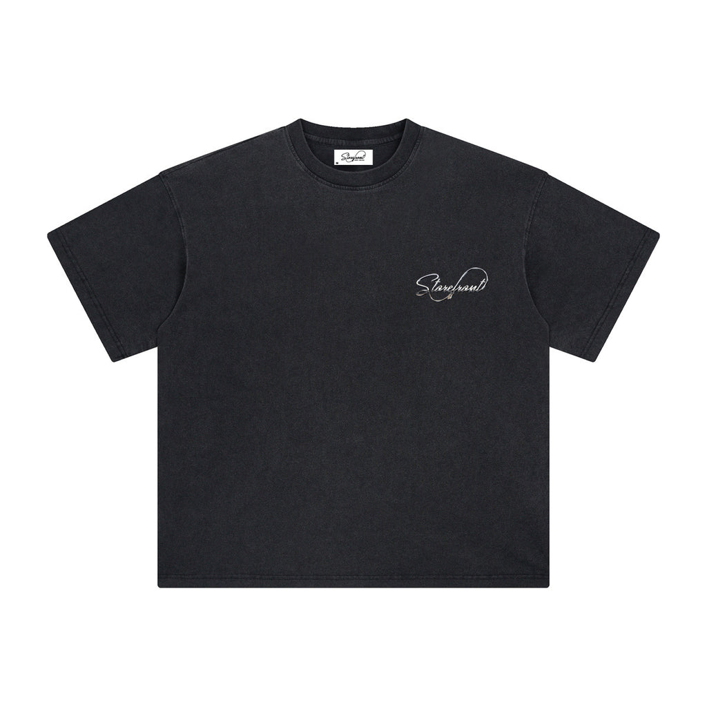 Faded Chrome Script T-Shirt (Black)