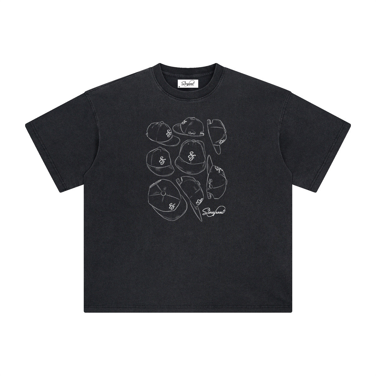 Faded Cap T-Shirt (Black)