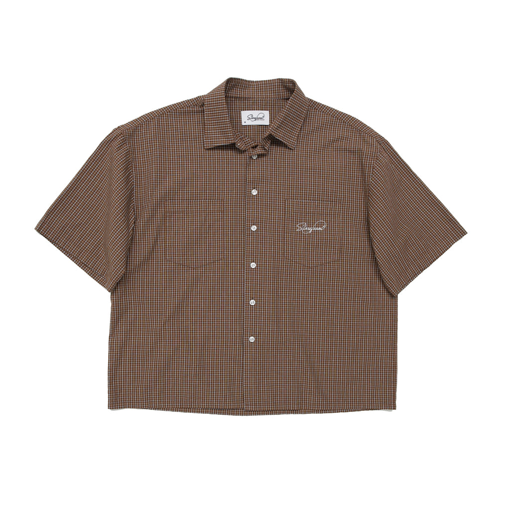 Grid Plaid Shirt (Brown)