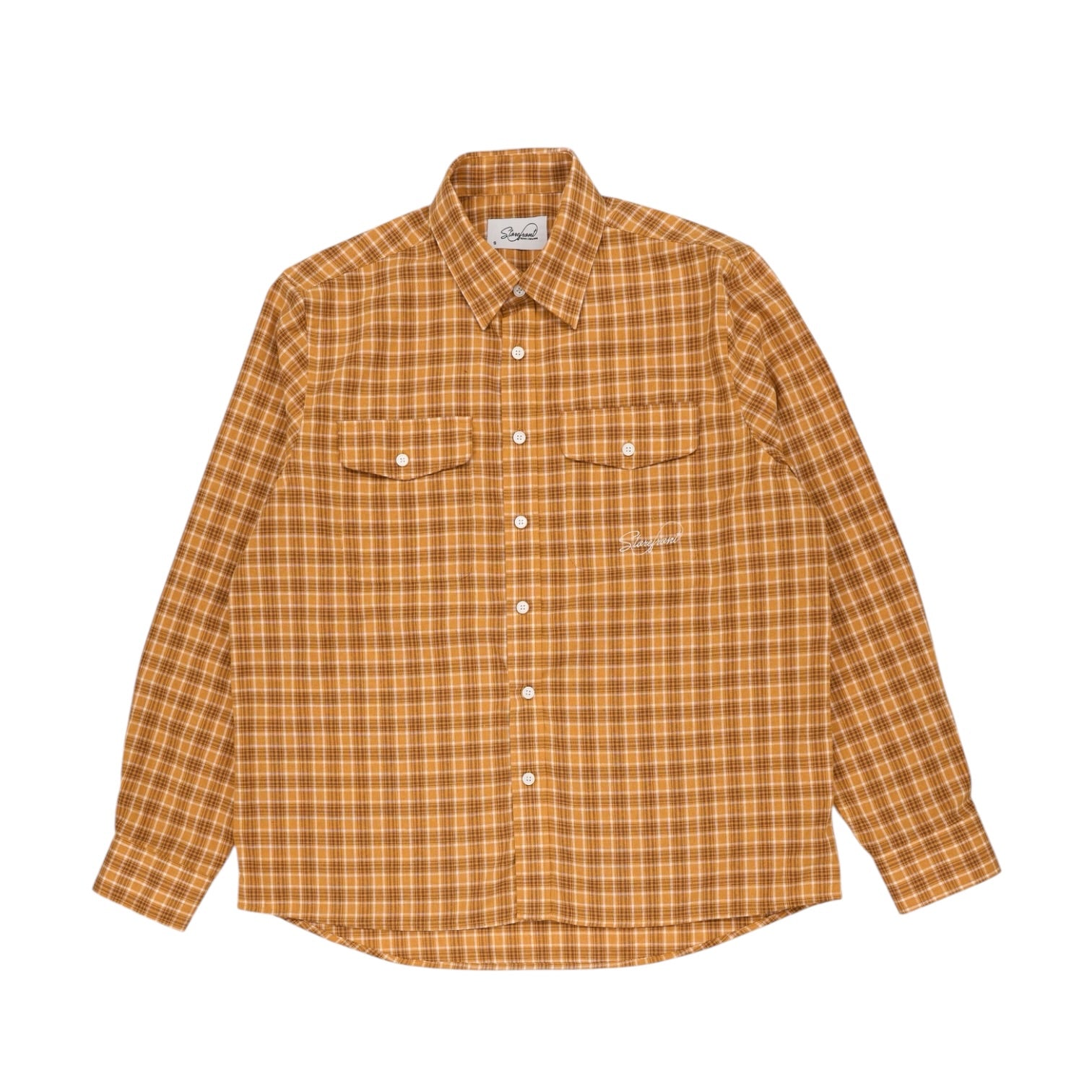 Script Poplin Flannel Shirt (Mustard)