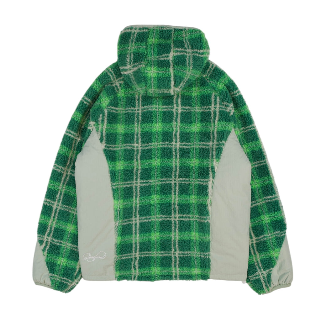 Reversible Sherpa Jacket (Green Plaid)