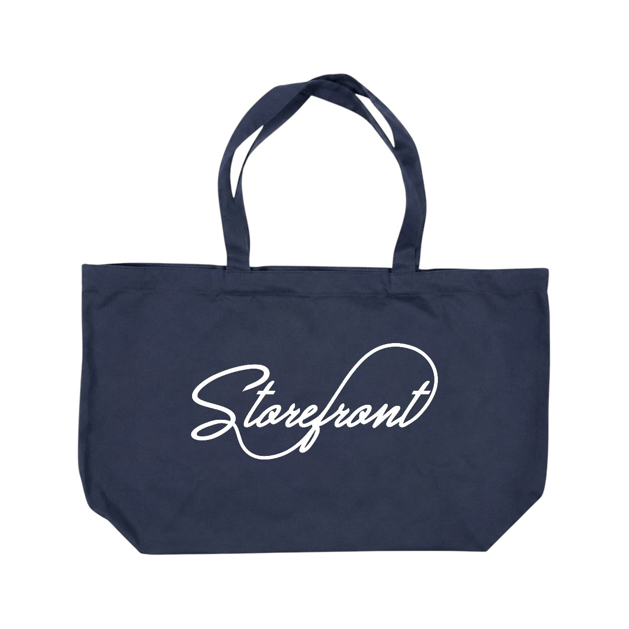 Script Canvas Big Tote (Navy)