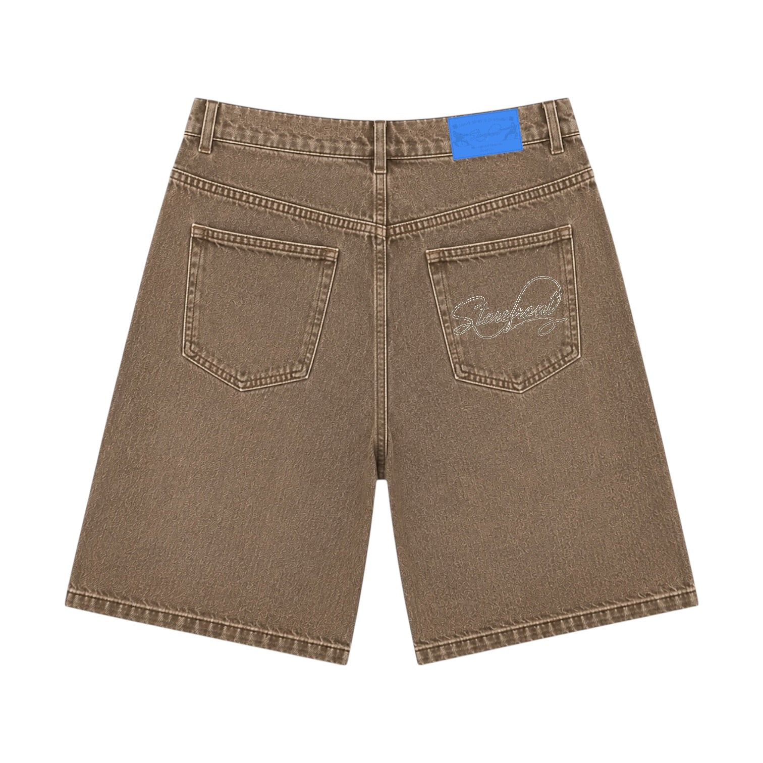 Chainstitch Denim Short (Washed Brown)