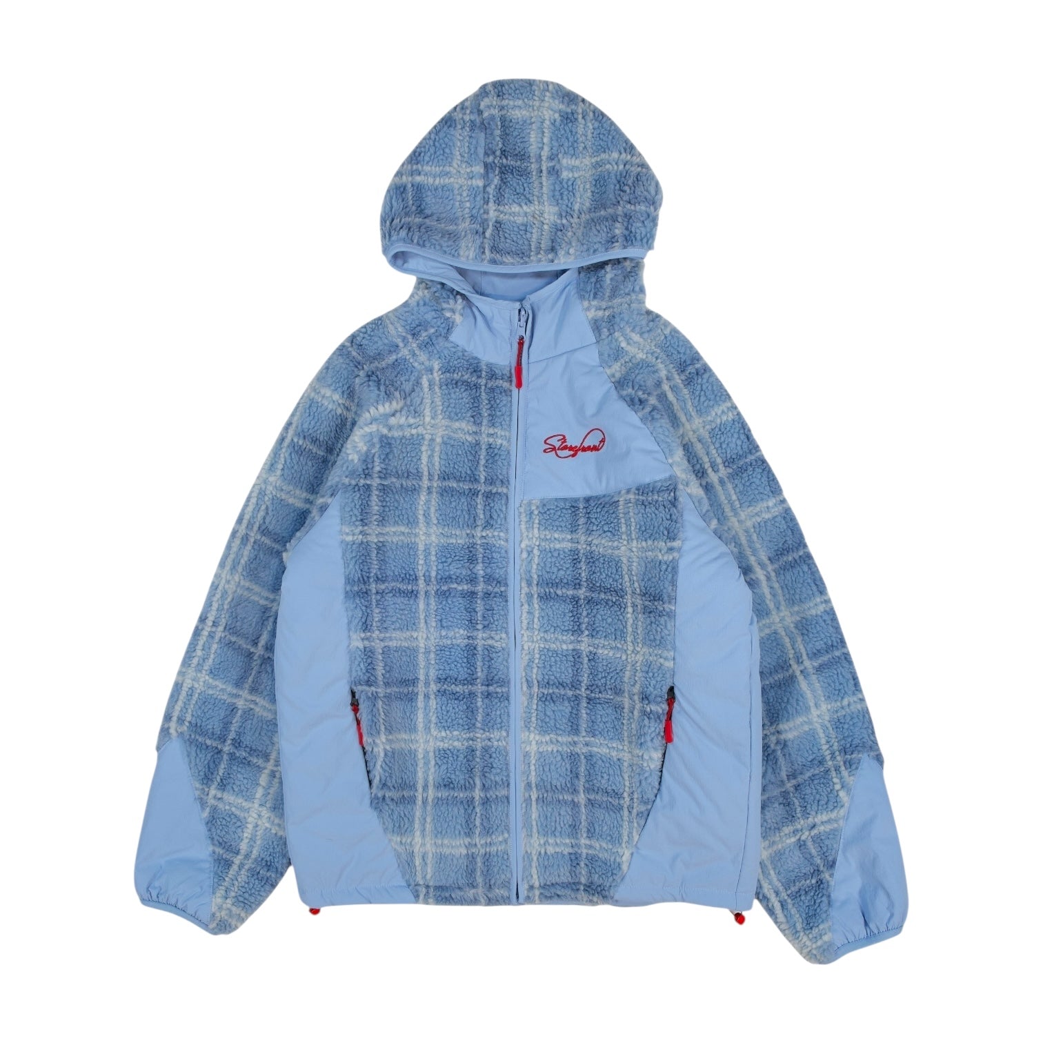 Reversible Sherpa Jacket (Blue Plaid)