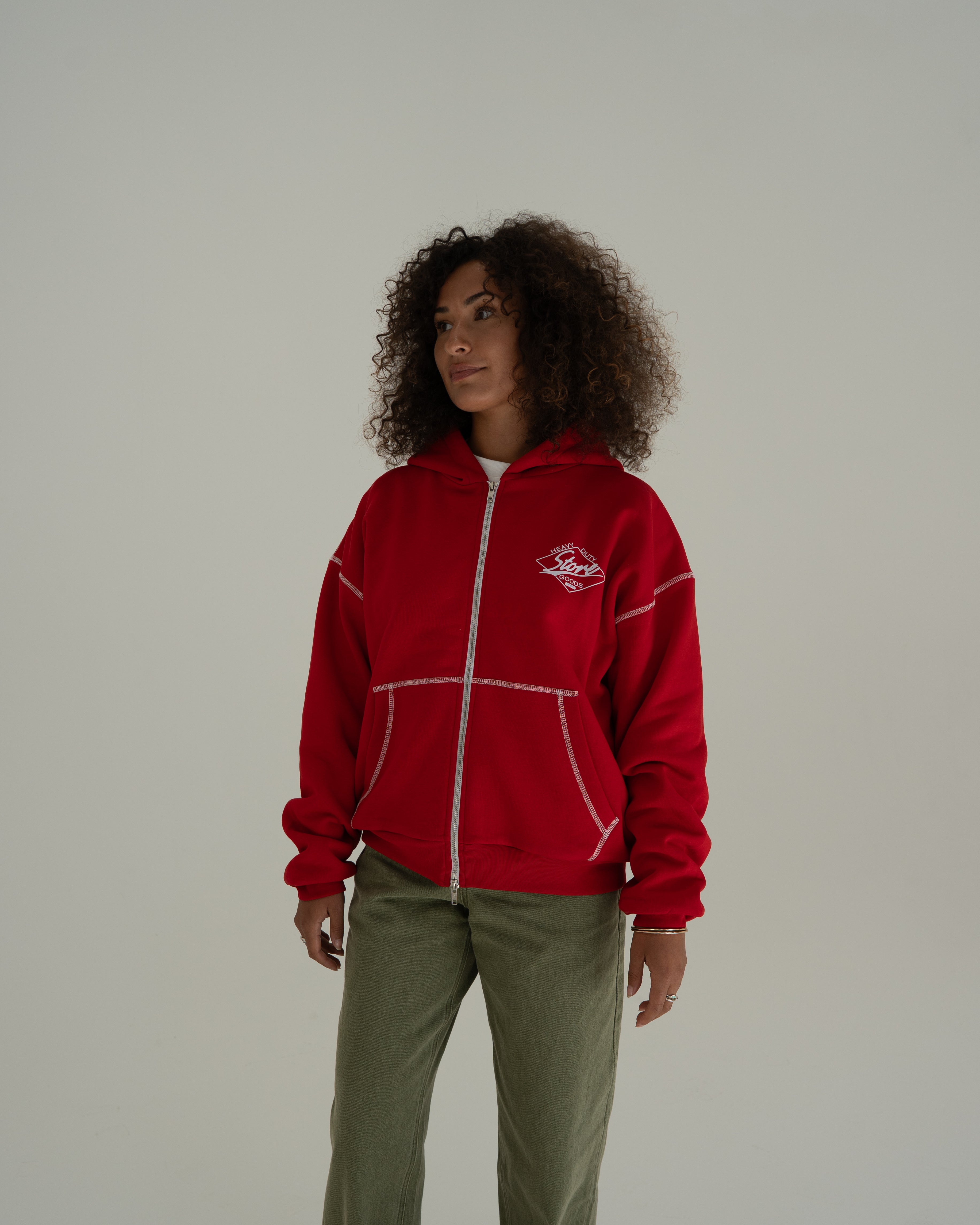 Heavy Duty Goods Zip Up (Red)