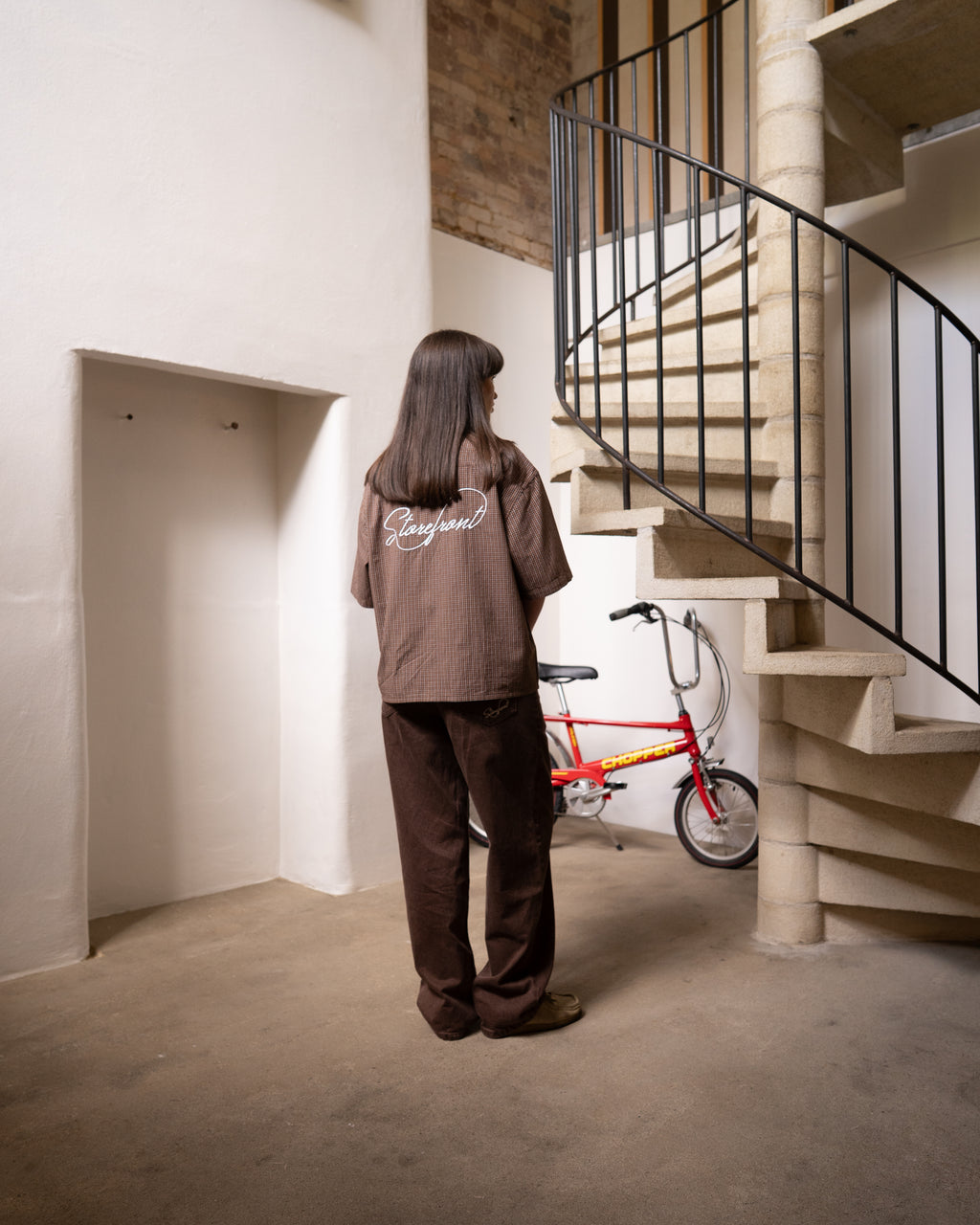 Grid Plaid Shirt (Brown)