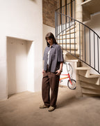 Grid Plaid Shirt (Navy)