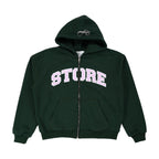 Store Waffle Lined Zip Up (Forrest Green)
