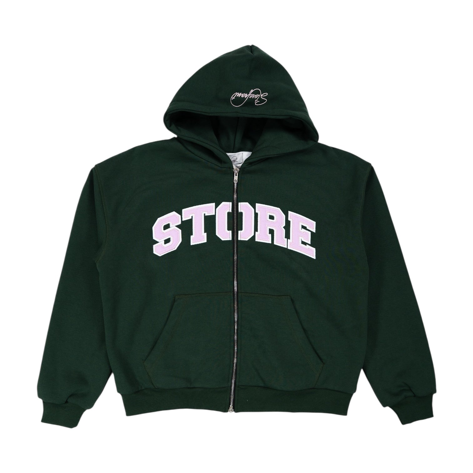 Store Waffle Lined Zip Up (Forrest Green)