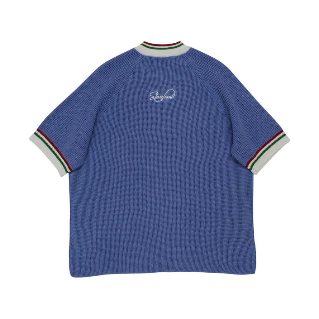 Waffle Jersey Knit Short Sleeve (Blue)