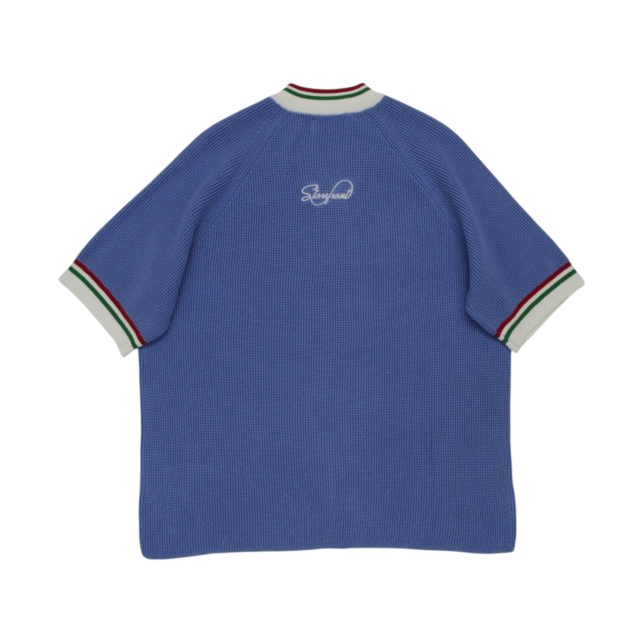 Waffle Jersey Knit Short Sleeve (Blue)