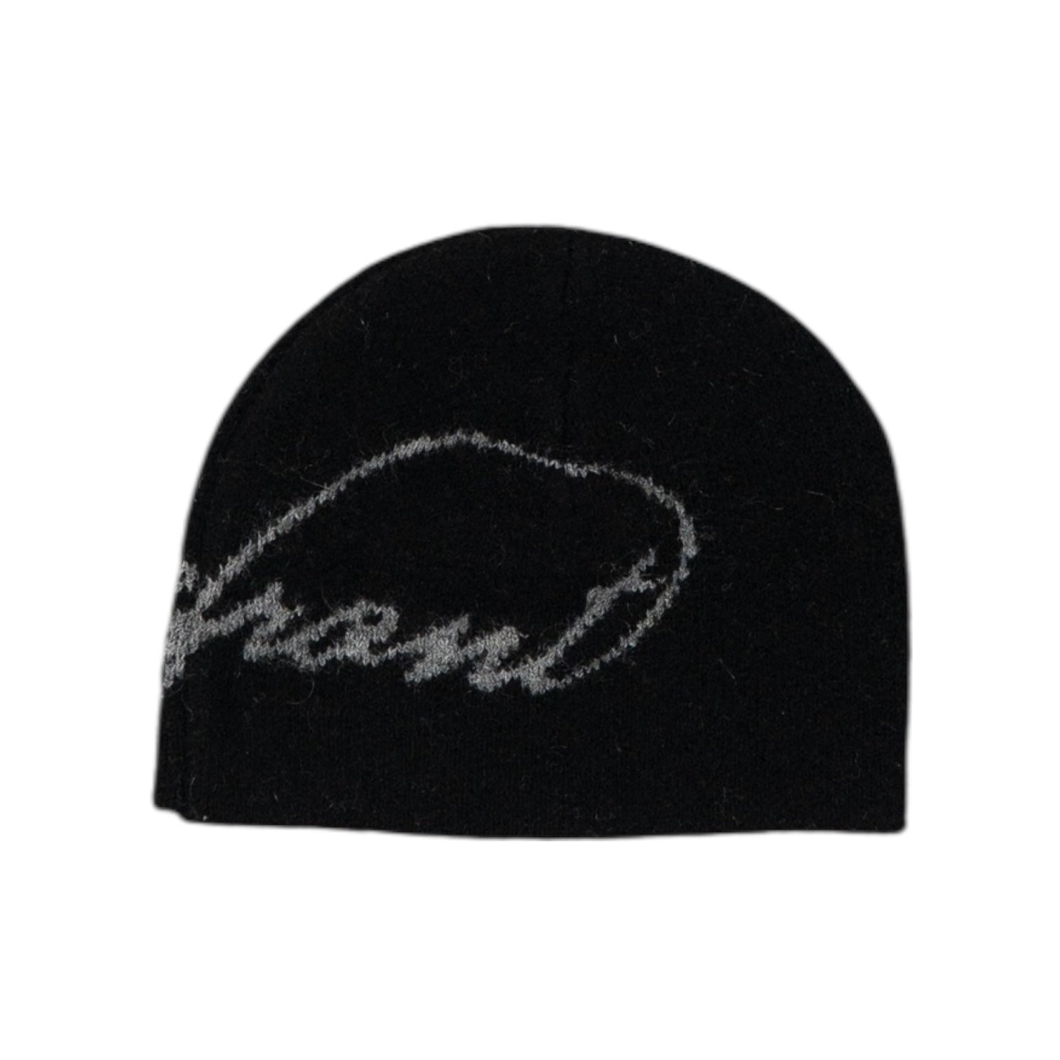 Script Mohair Skull Beanie (Black)