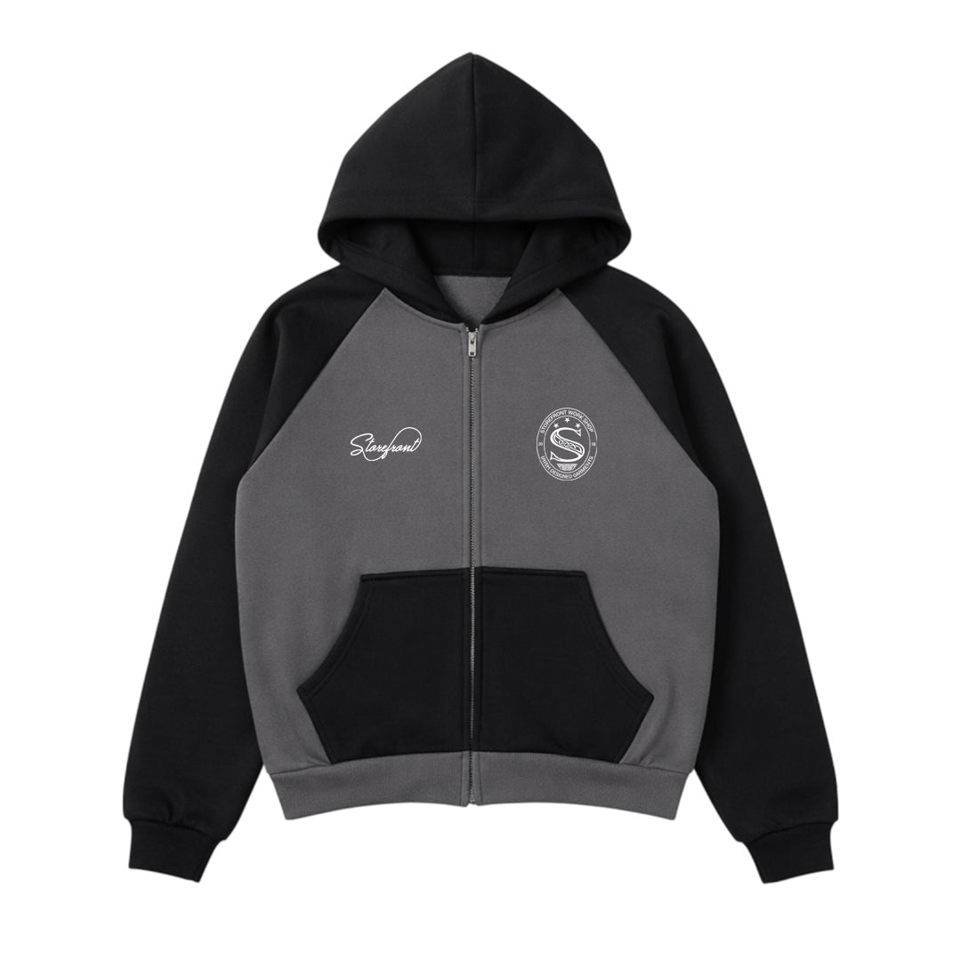 Club Zip Hoodie (Black/Charcoal)