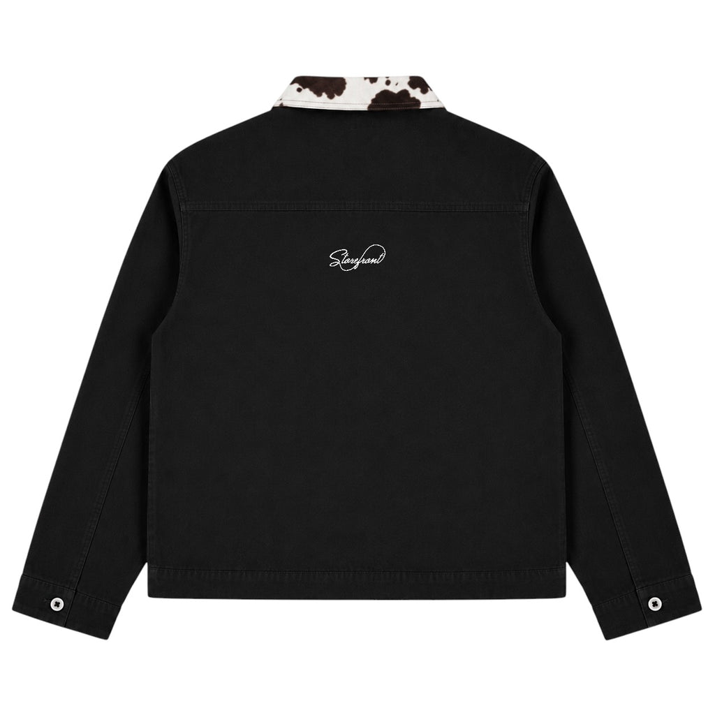 Cow Collar Canvas Jacket (Black)
