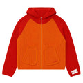 Raglan Cable Hooded Knit (Red/Orange)