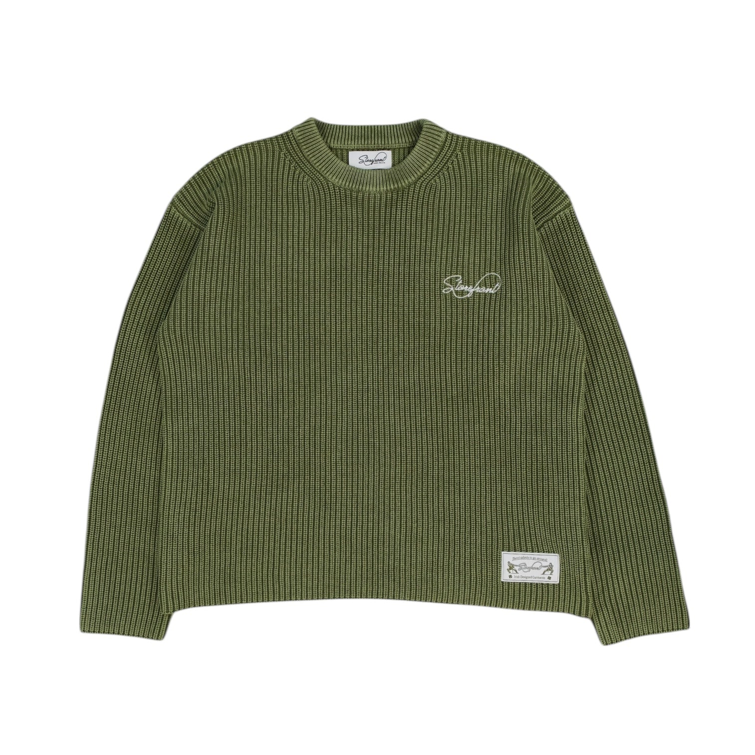 Script Fisherman Knit (Sage Green)