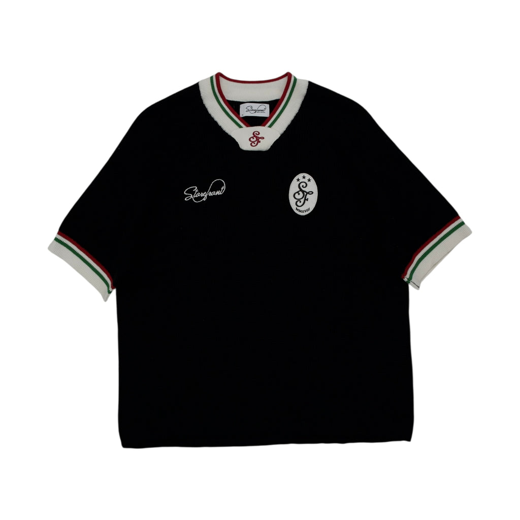 Waffle Jersey Knit Short Sleeve (Black)