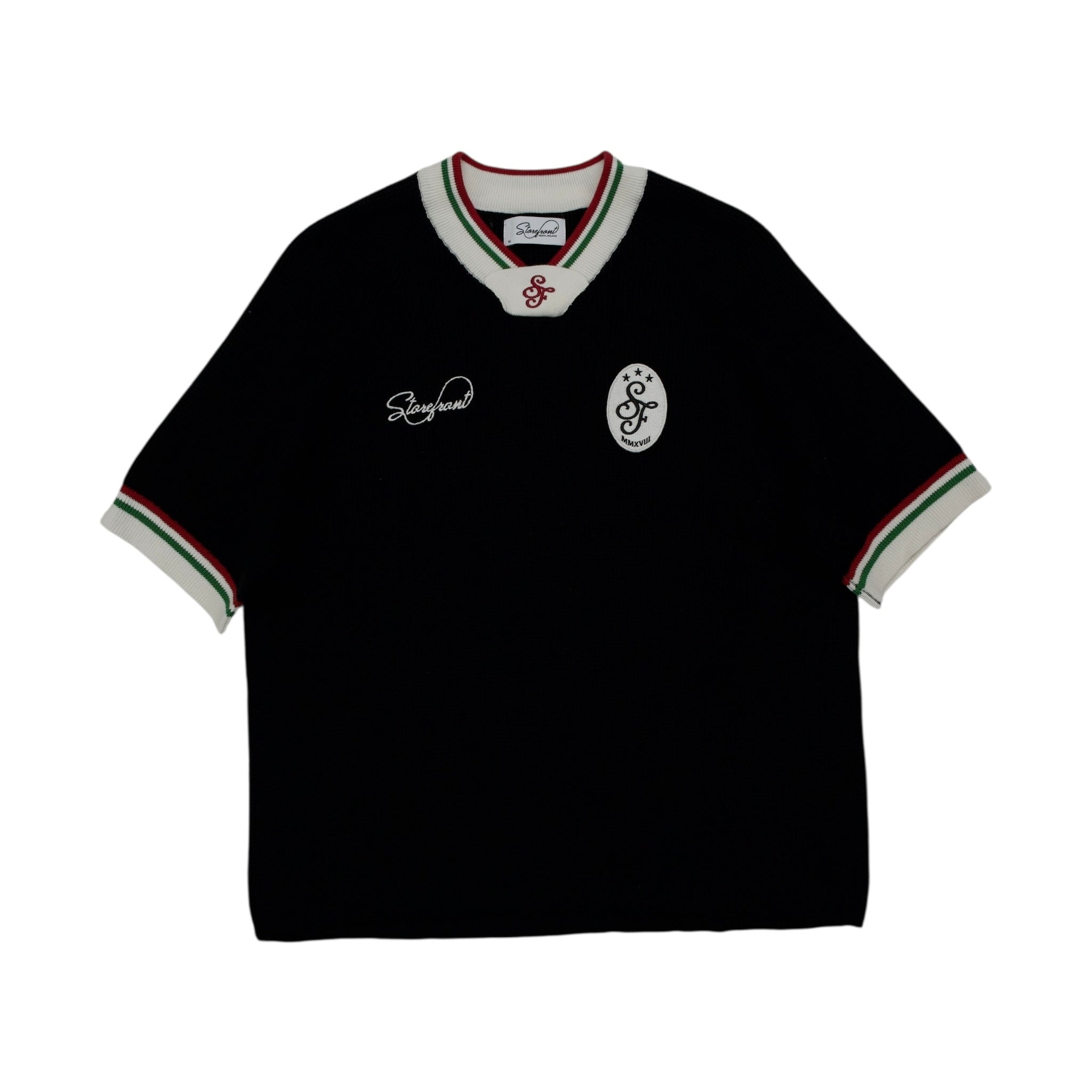 Waffle Jersey Knit Short Sleeve (Black)
