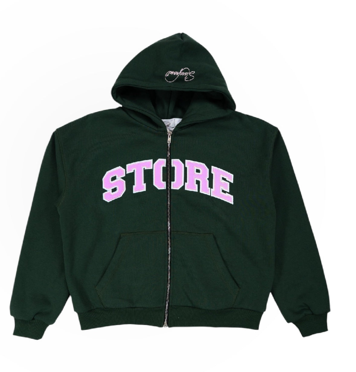 Store Waffle Lined Zip Up (Forrest Green)