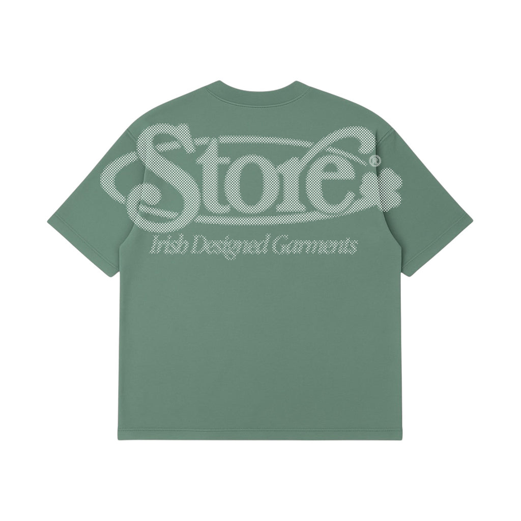 Three Leaf Halftone T-Shirt (Sage Green)