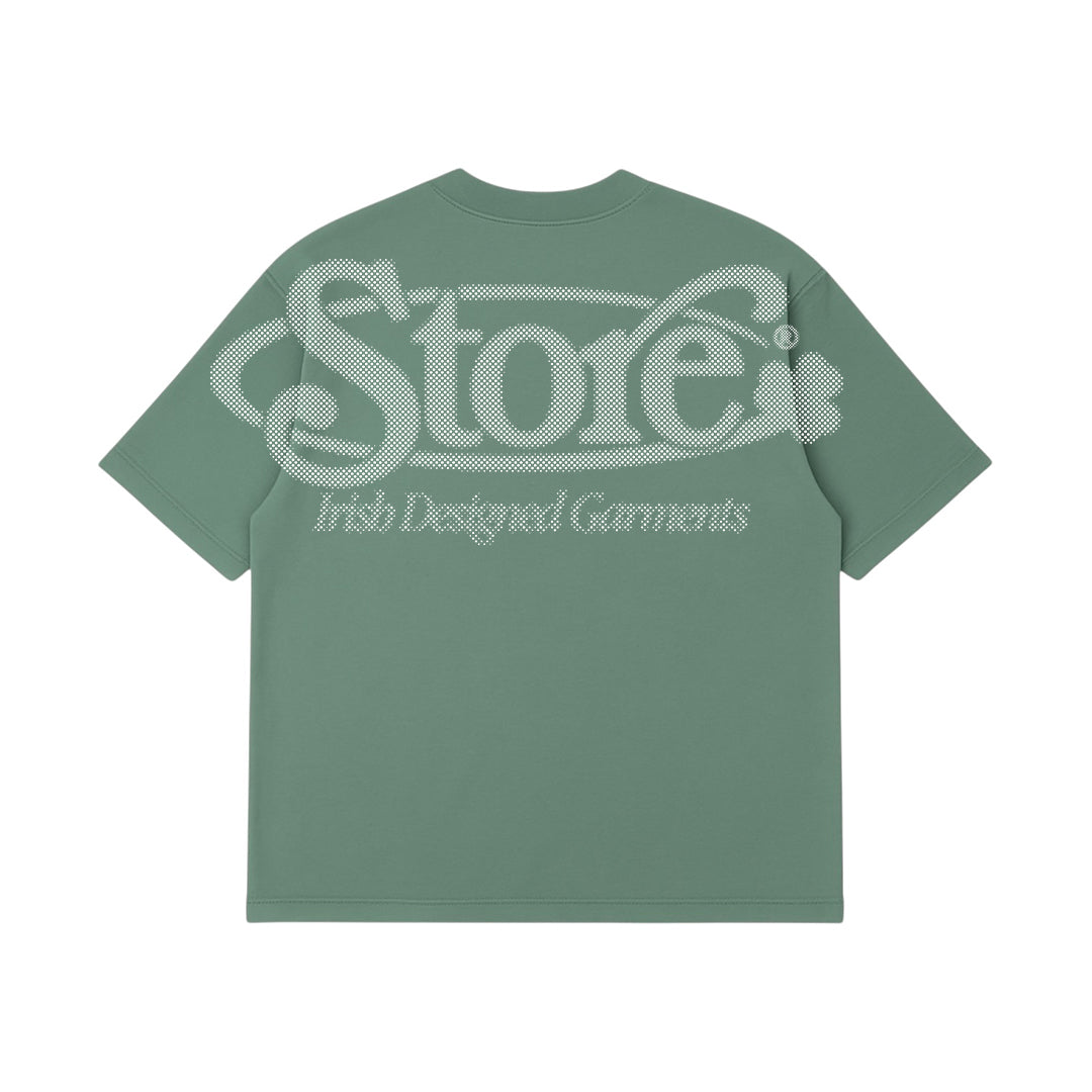Three Leaf Halftone T-Shirt (Sage Green)